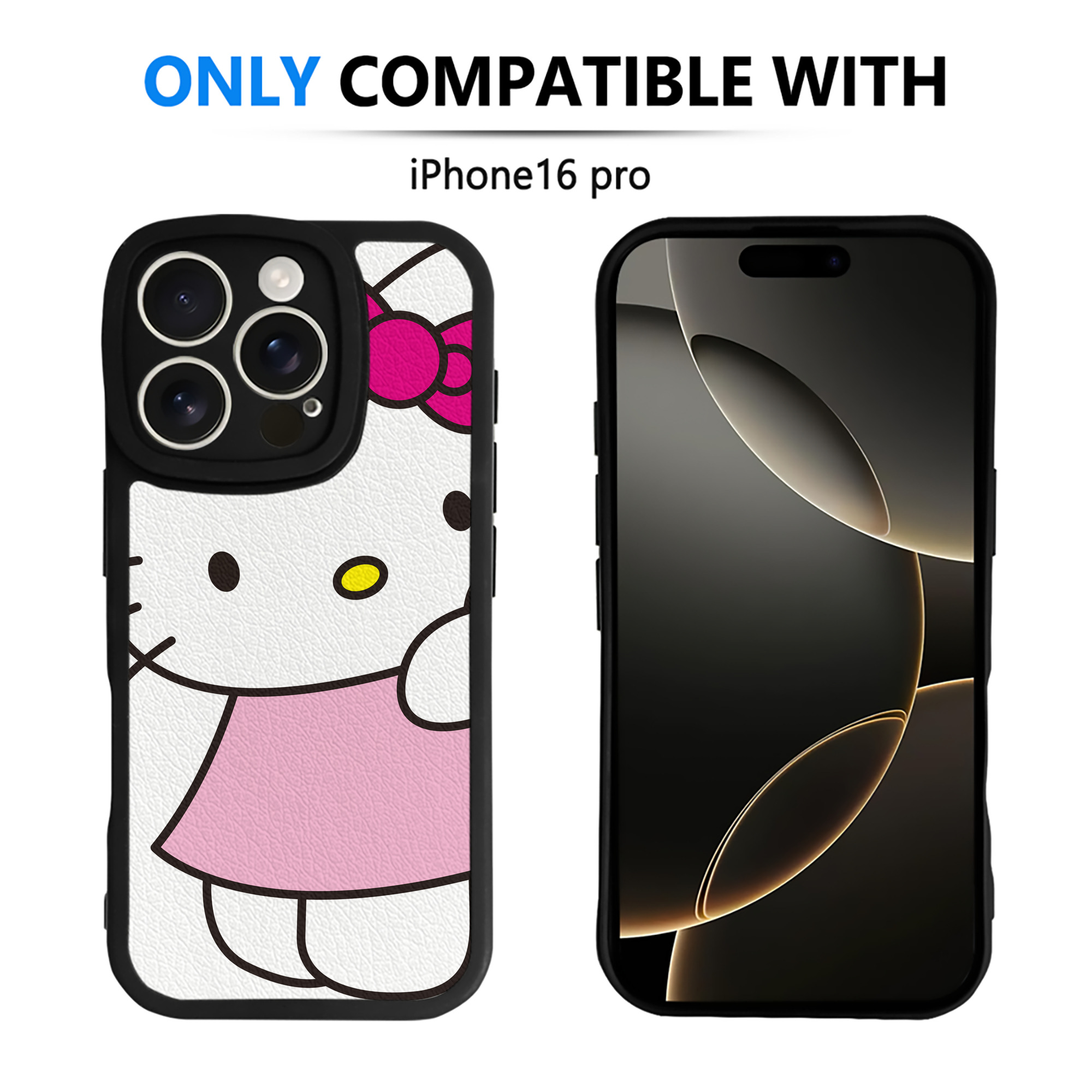 （画像用） Hello Kitty ハローキティ 【iPhone 16シリーズ対応】シリコンスマホケース（レザー調） 材質：シリコン